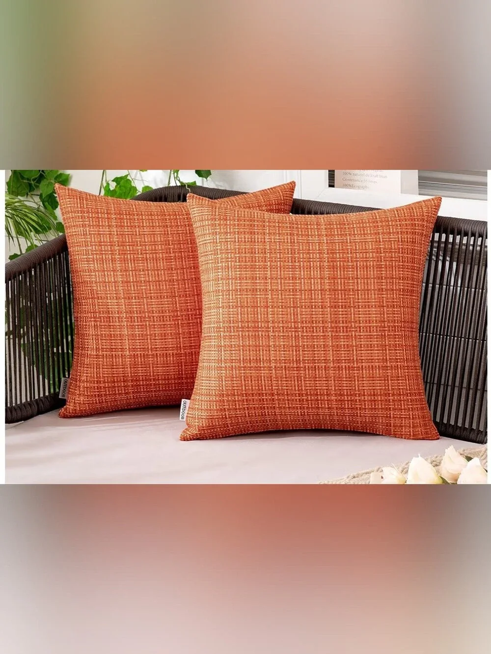Set Of 2 Outdoor Accent Throw Pillow Covers 18 X 18